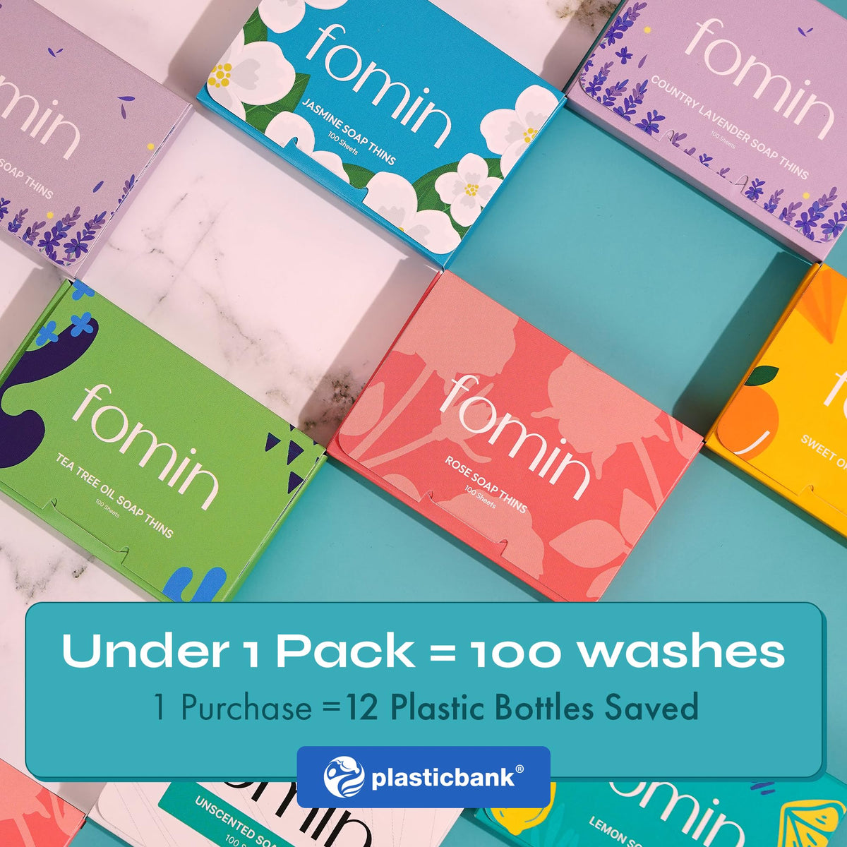 FOMIN Paper Soap Sheets for Hand Washing - 300 Variety Travel Soap Sheets FOMIN