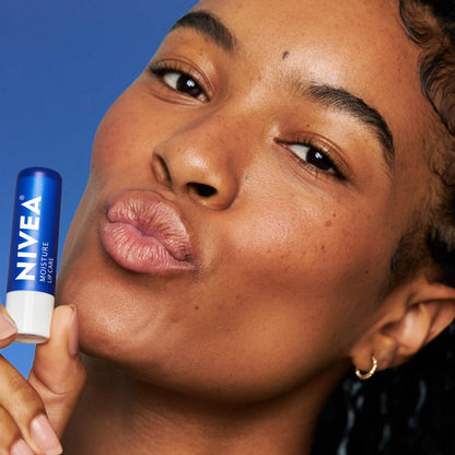 NIVEA Moisture Lip Care, Hydrating Lip Balms with Shea Butter, 4 x 0.17 OZ NIVEA