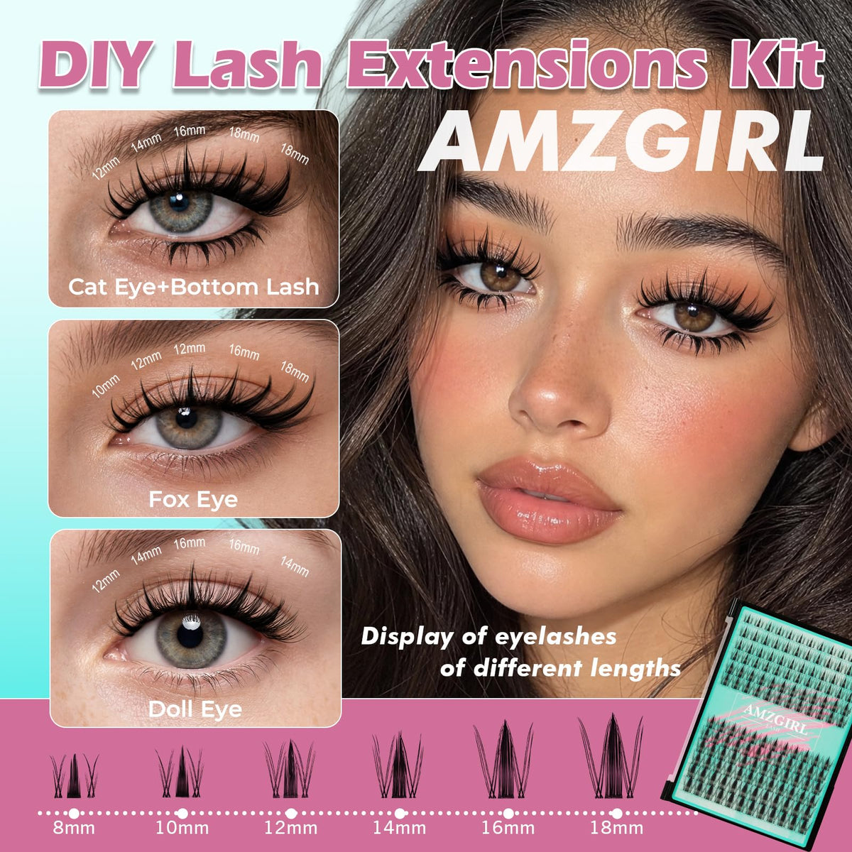 AMZGIRL Manga Lash Clusters Kit with Spikes, Anime Lash Clusters (Flutter) AMZGIRL LASH