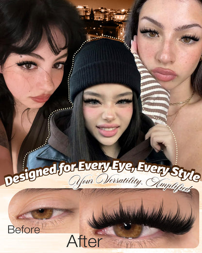 Manga Lash Clusters with Spikes Anime Eyelash Clusters Spiky Wet Delyneph