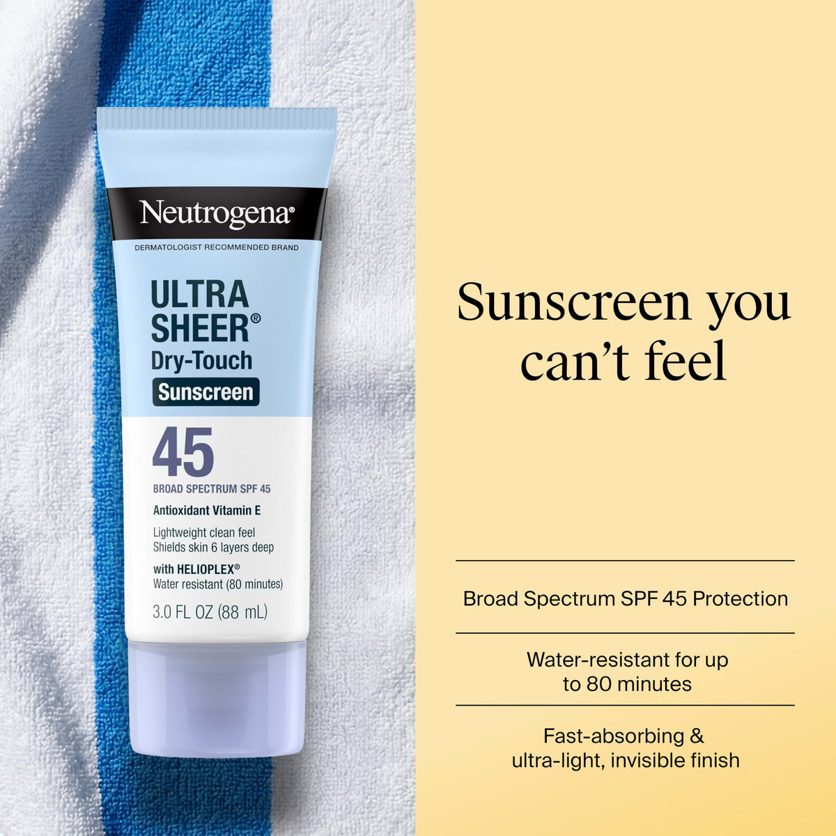 Neutrogena Ultra Sheer Dry Touch Sunscreen Lotion SPF 45, 2 x 3 fl. oz Neutrogena