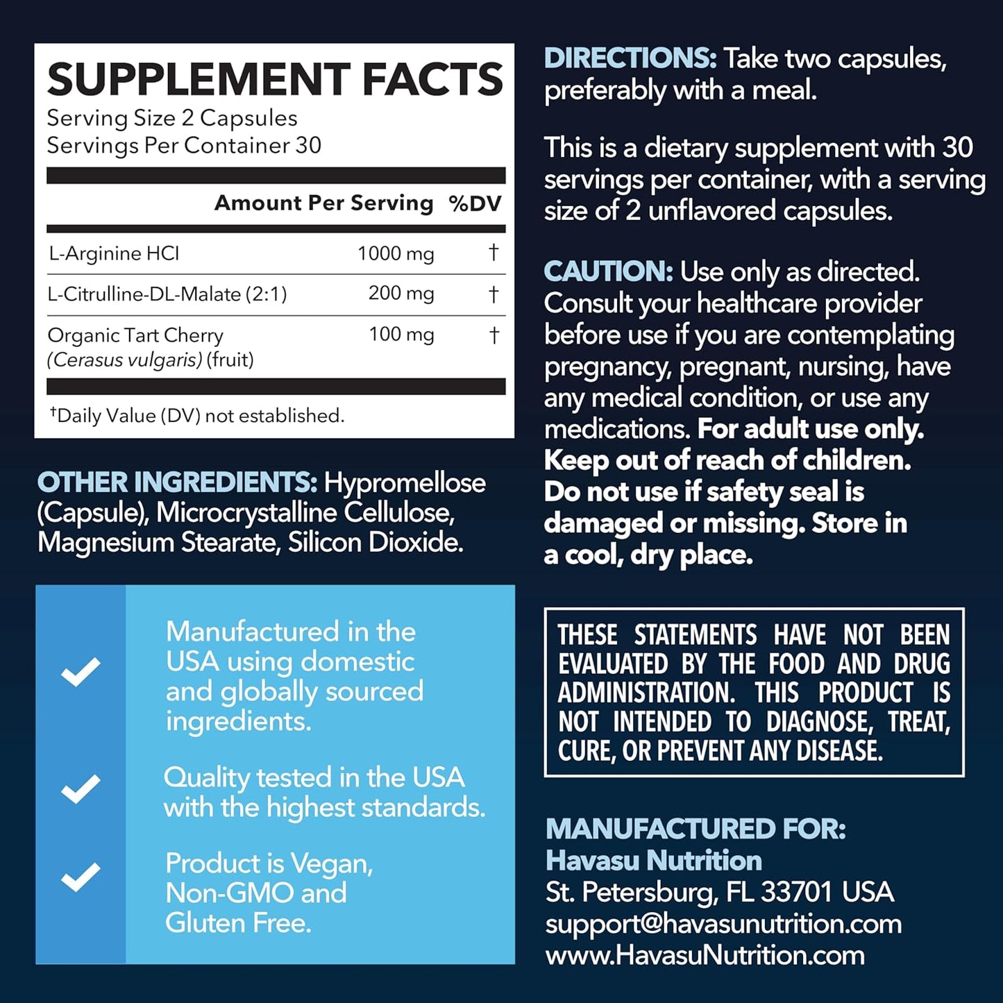 L-Arginine and L-Citrulline for Men, Nitric Oxide Support, 30 Servings | L Arginine 1000mg Capsules with L Citrulline and Tart Cherry, Performance Supplement for Men's Health, Vegan, 60 Count Gsupps Australia