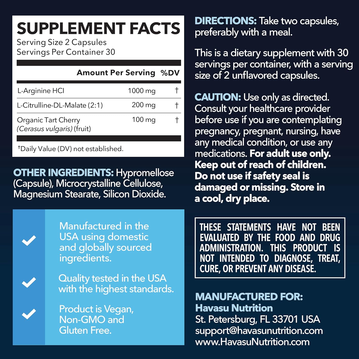 L-Arginine and L-Citrulline for Men, Nitric Oxide Support, 30 Servings | L Arginine 1000mg Capsules with L Citrulline and Tart Cherry, Performance Supplement for Men's Health, Vegan, 60 Count Gsupps Australia