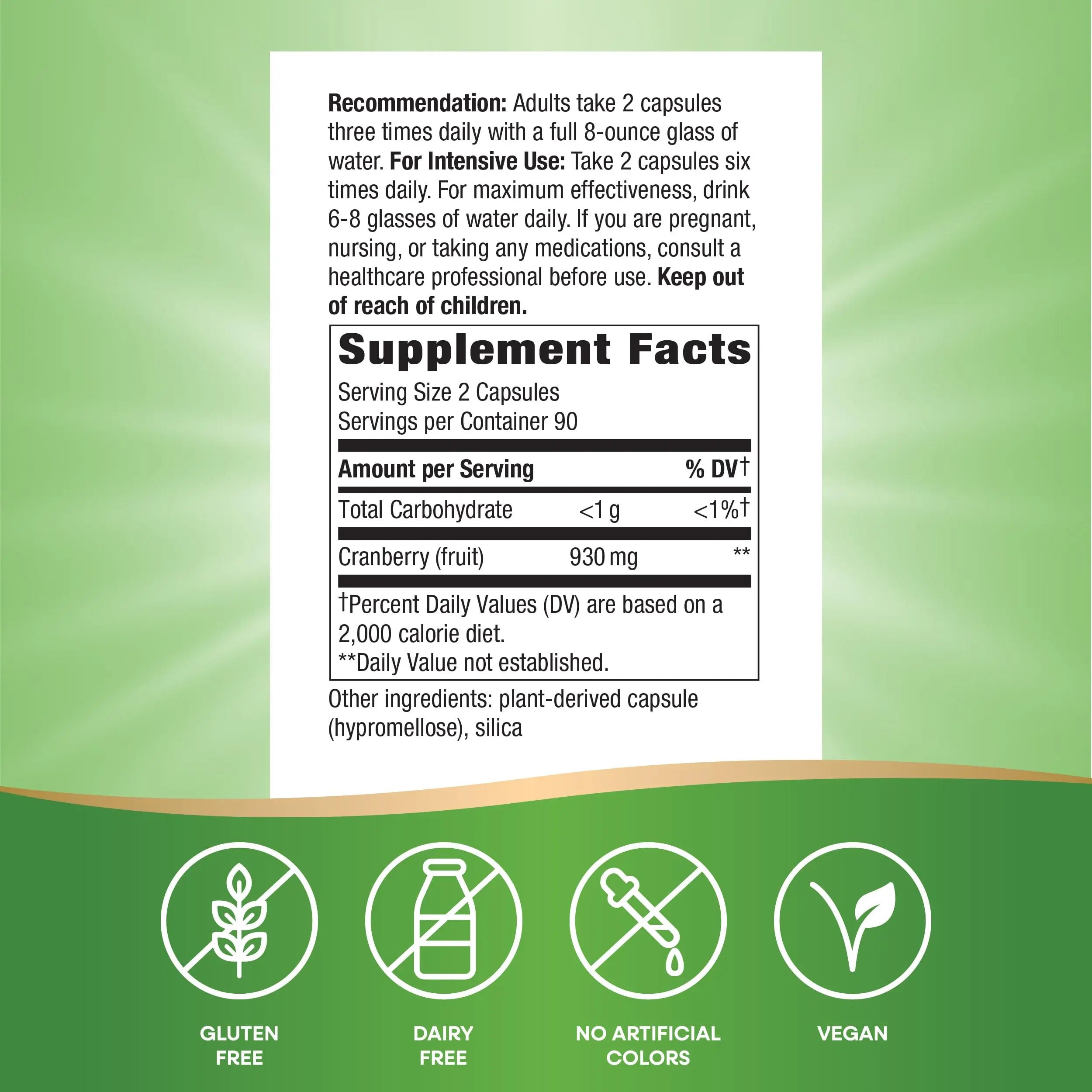 Nature's Way Cranberry Fruit, Cranberry Supplements, Supports Urinary Tract Health*, 930 mg per 2-Capsule Serving, 180 Capsules (Packaging May Vary) Nature's Way buy australia supplements