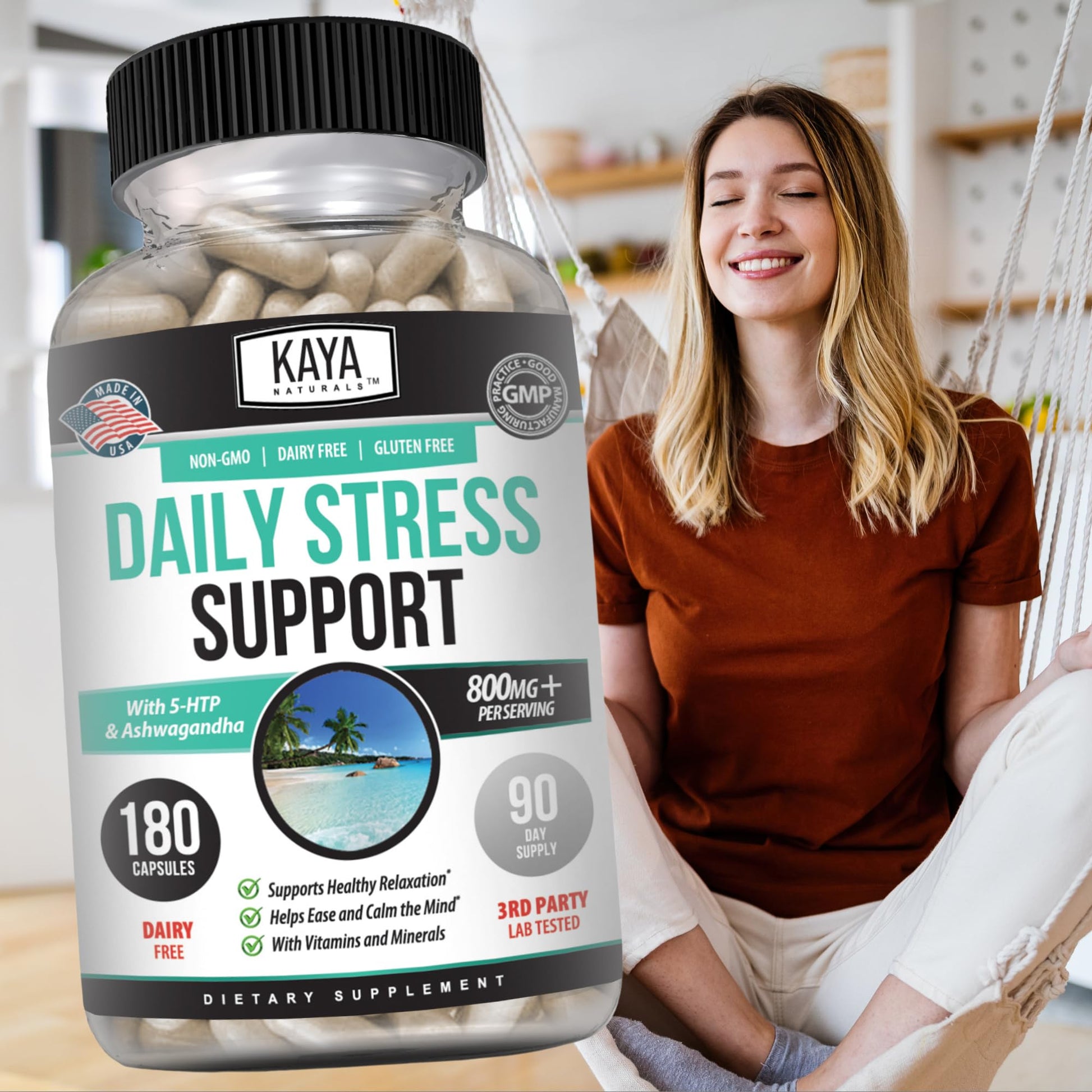 Kaya Naturals - Natural Herbal Support Vitamin Supplement are Designed to Help You find Balance and Relaxation in Your Daily Routine - Vitamin Supplement - 180 Capsules Kaya Naturals buy australia supplements