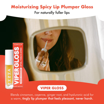 Zizia Viper Lip Gloss - Non-Sticky Finish, Hydrating Lip Oil, 0.14 fl oz Zizia Botanicals