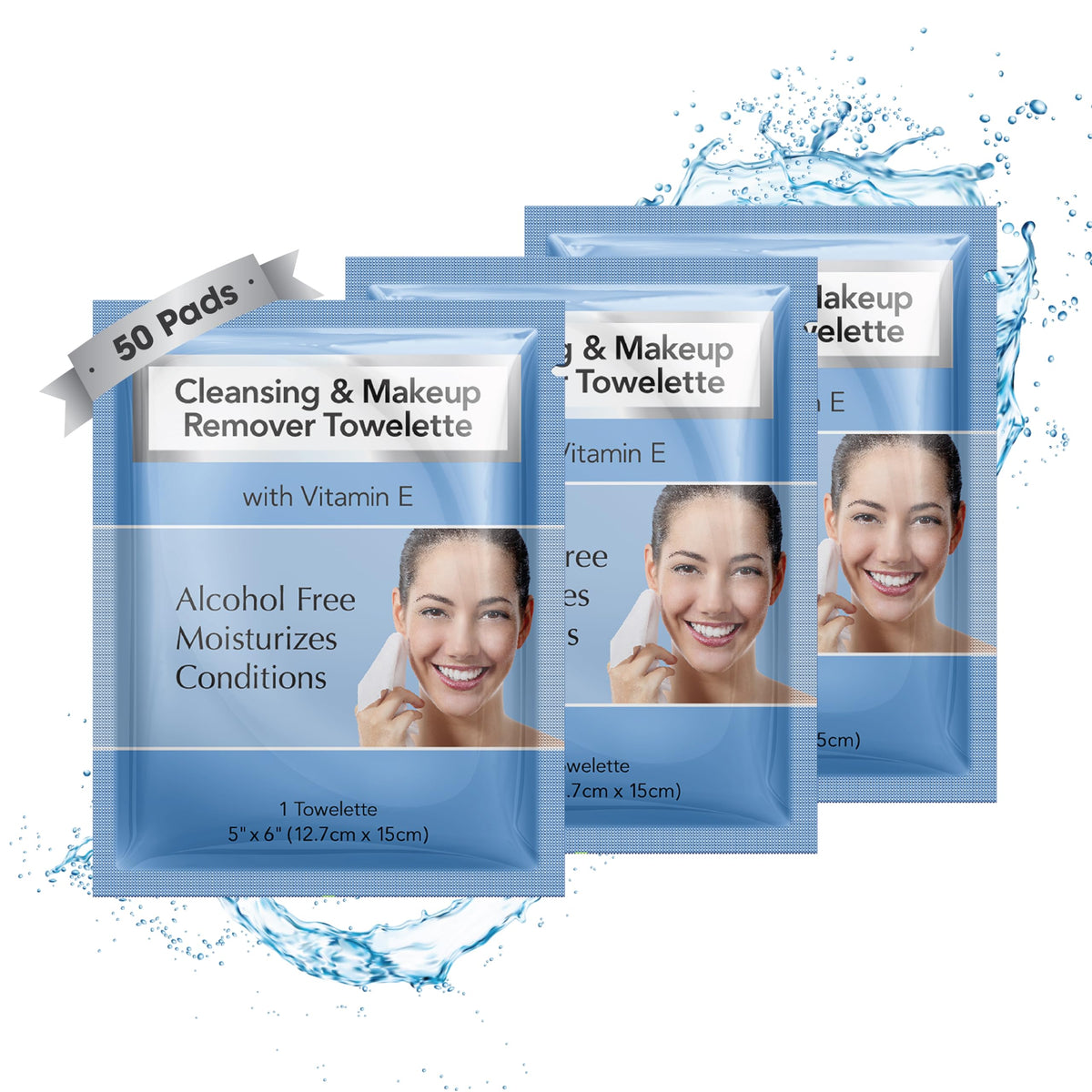 Diamond Wipes Makeup Remover Face Wipes with Vitamin E, 50 Count Diamond Wipes