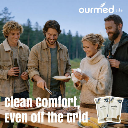 Ourmed Life Compressed Towel, Disposable Washcloths, 12 x 10 Inch, 56 Count ourmed life
