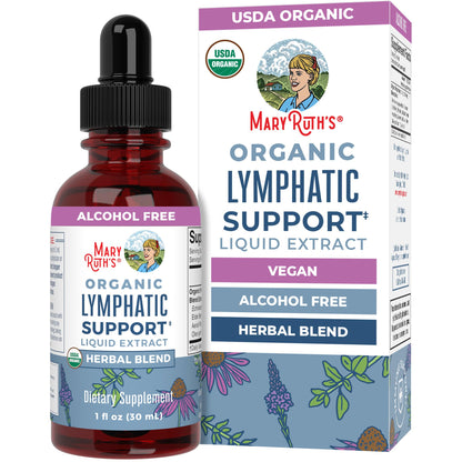 MARYRUTH'S Lymphatic Support Liquid Drops USDA Organic | Herbal Blend with Echinacea & Elderberry | Blue Vervain MARYRUTH'S