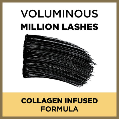 L’Oreal Paris Makeup Voluminous Million Lashes Mascara, Volumizing Collagen Infused Eye Makeup, Amplifying Mascara Brush, Waterproof, Blackest Black, 0.32 Fl Oz., 1 Count L'Oreal Paris