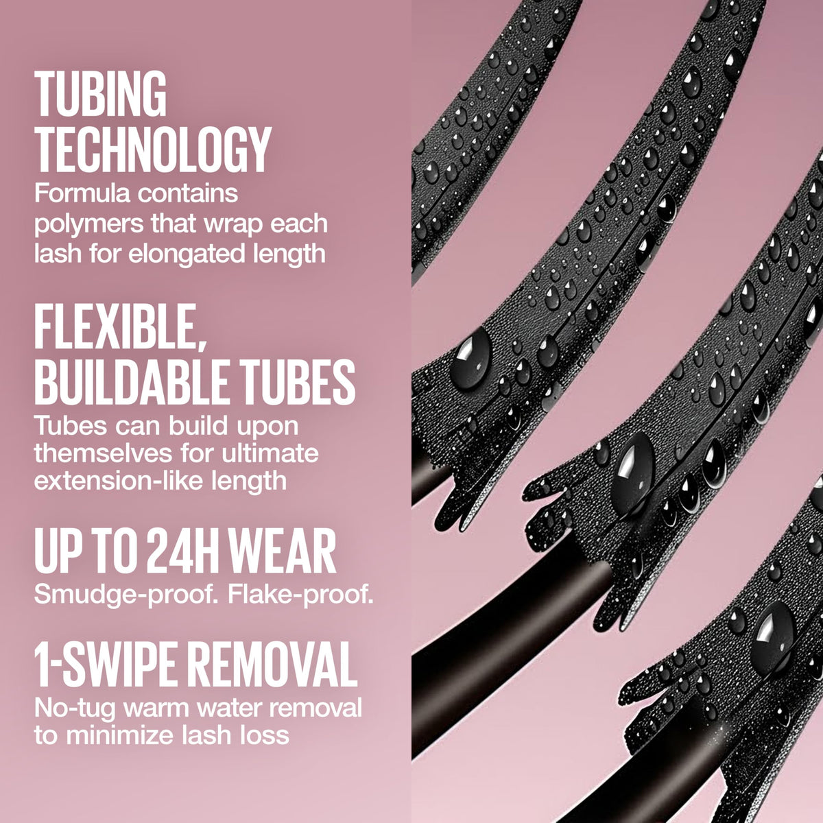 Maybelline Lash Sensational Sky Tubes Tubing Mascara, Extension-Like Lengthening Mascara, 24HR Eye Makeup with Shea Butter & Castor Oil, Very Black, 1 Count MAYBELLINE
