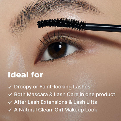 Epais Eyelash Black Tinted Serum, 2-in-1 Lash Growth Enhancer and Tinting Treatment, 7 Peptides and Biotin Formula for Longer Thicker Lashes, Charcoal-Based Black Food Complex, Korean Lash Care EPAIS