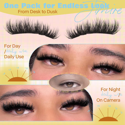 JIMIRE Manga Lash Clusters Wispy Fluffy Cluster Eyelash Extensions CC Curly 14-18MM Fluffy Eyelash Clusters Easy to Apply DIY Thick Volume Individual Lashes Extensions at Home 162Pcs Pack JIMIRE