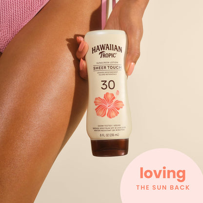 Hawaiian Tropic Sheer Touch Lotion Sunscreen, Moisturizing Broad-Spectrum Protection, SPF 30, Sun, Mango, 8 Oz Hawaiian Tropic