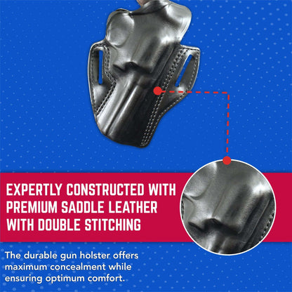 DeSantis Thumb Break Scabbard - OWB Gun Holster for Men and Women, Leather Belt Slide Holster for Pistols, Exact Molding, Secure and Highly Concealable OWB Carry Gsupps Australia