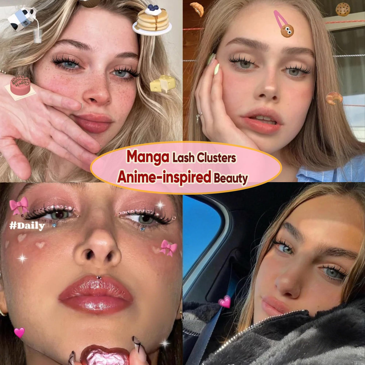 Manga Lash Clusters with Spikes Anime Lashes Cluster Natural Cluster Eyelash Extensions Wispy Spiky Fairy Individual Lashes Invisible Clear Band DIY Lash Extensions 10-16MM 120PCS by zenotti zenotti