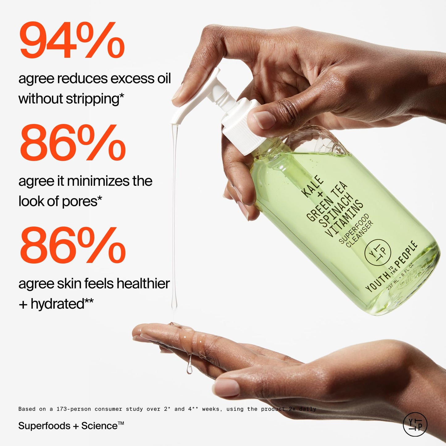 Youth To The People Superfood Facial Cleanser Full Size - Kale + Green Tea Daily Face Wash Youth To The People