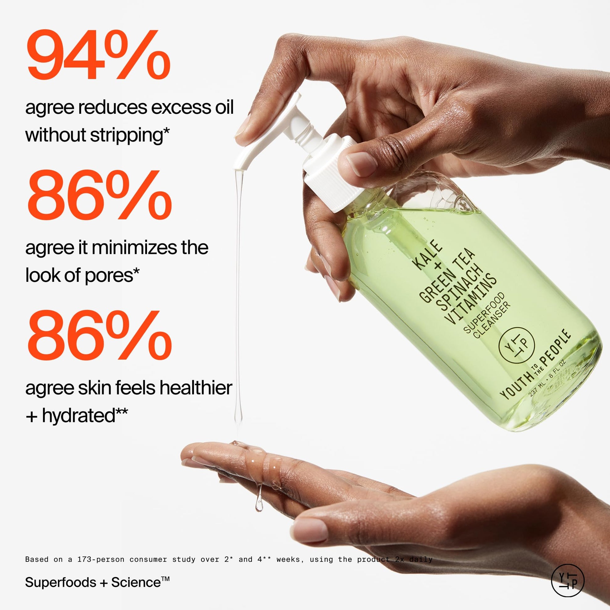 Youth To The People Superfood Facial Cleanser Full Size - Kale + Green Tea Daily Face Wash Youth To The People