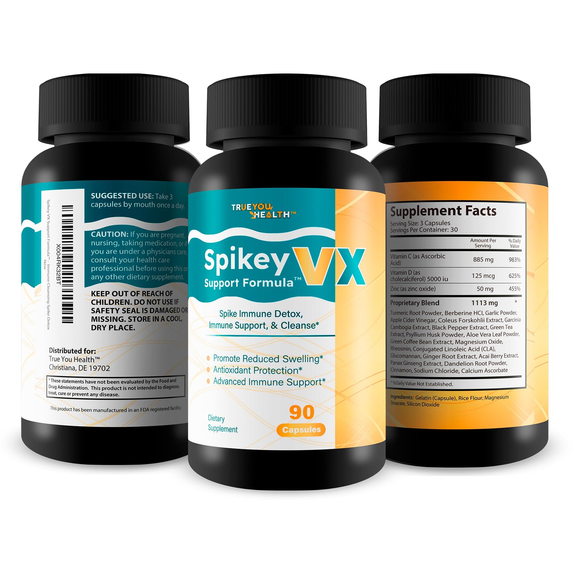 True You Health Spikey VX Support Formula - Our Best Spike Support Formula for Immune System Detox - Daily Zinc Immunity Capsules Vitamin C Immune Boost - Feel The Wellness Spike Detox The Wellness True You Health buy australia supplements