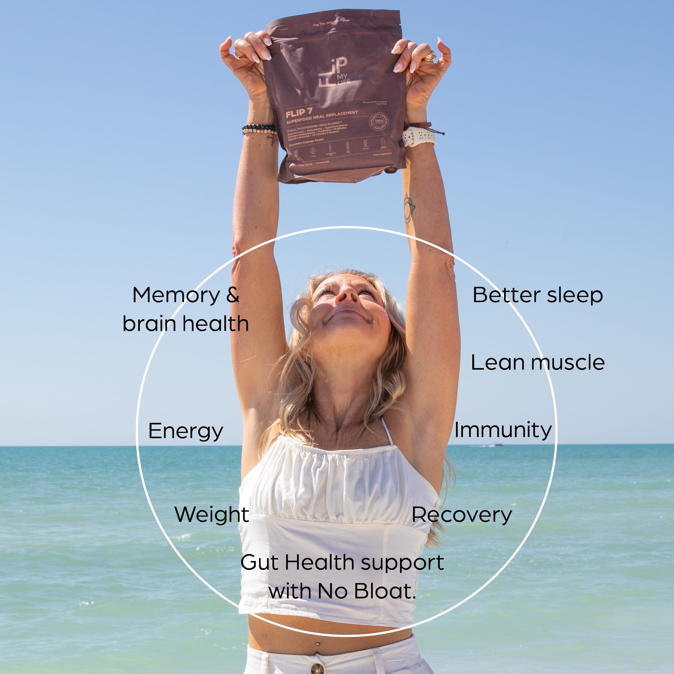 Flip My Life, Flip 7 Natural SuperFood, Plant-Based Protein, Complete Meal Replacement to Support Healthy Gut, 7 Mega Nutrient Rich Blends Flip My Life buy australia supplements