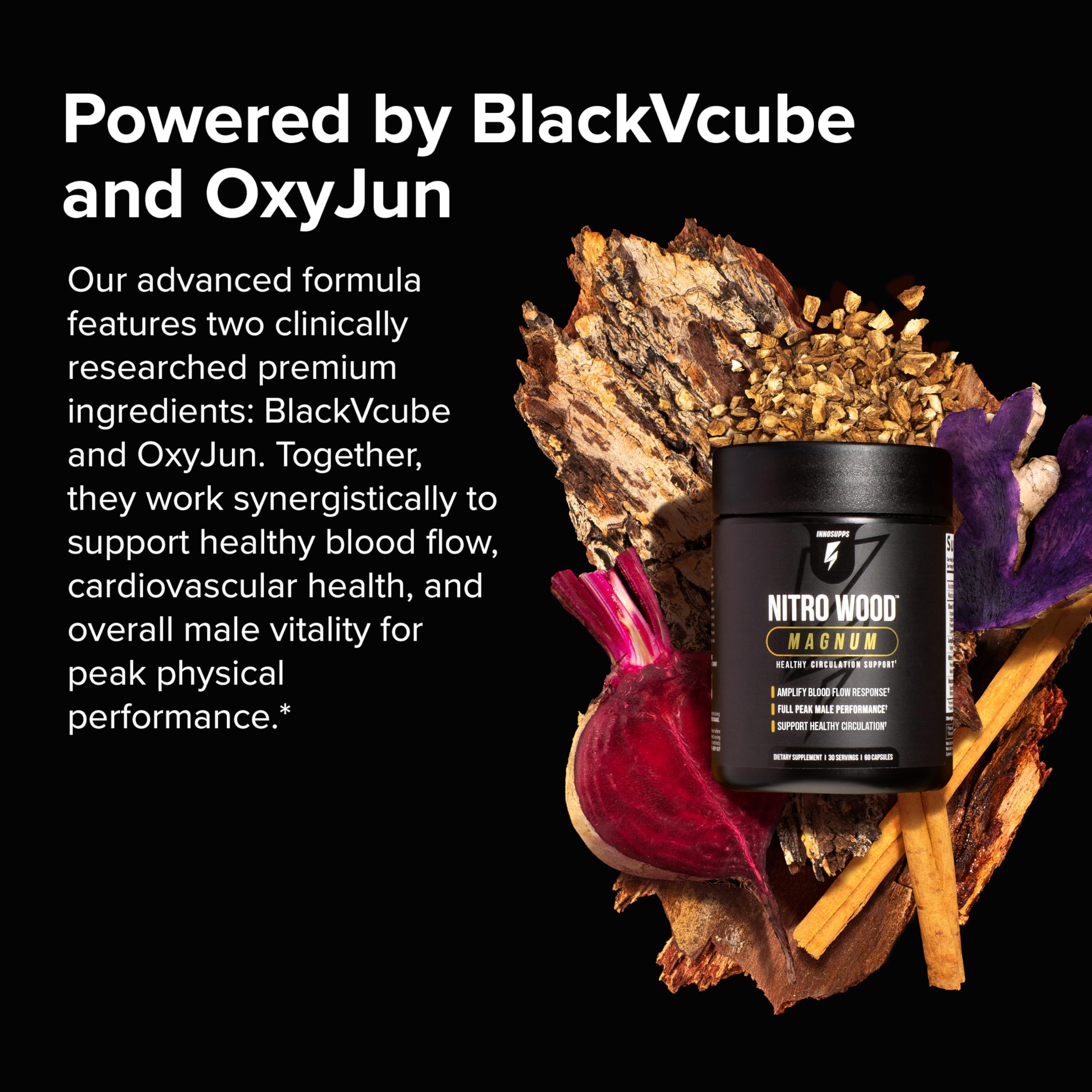 InnoSupps Nitro Wood Magnum – Nitric Oxide Booster for Men – Supports Blood Flow, Circulation & Male Performance – Stamina, Endurance & Size Support – 60 Veg Capsules InnoSupps buy australia supplements