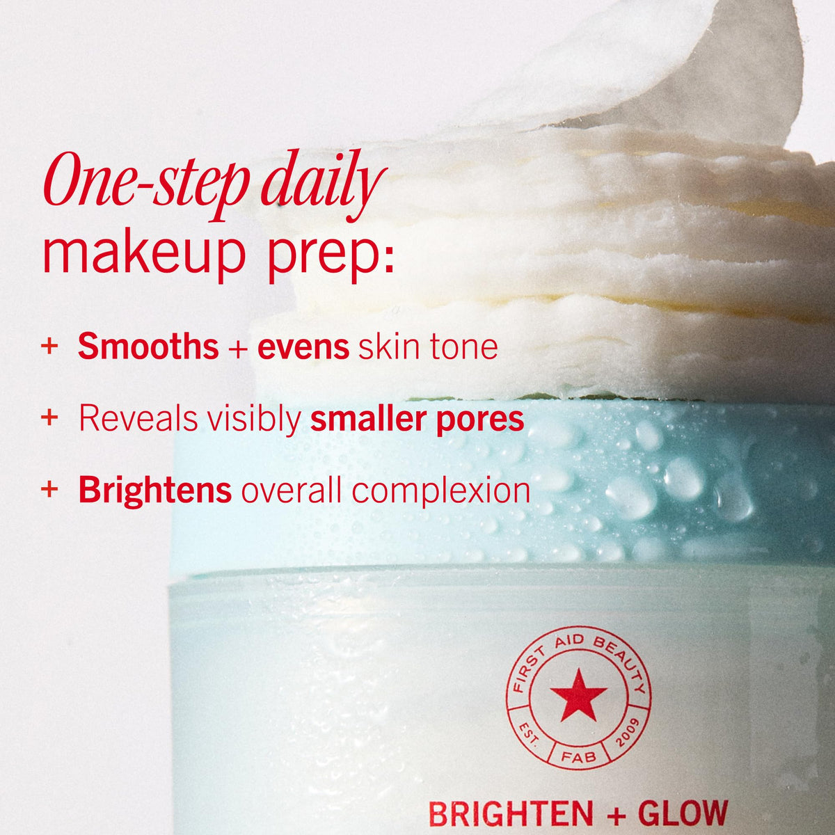 First Aid Beauty - Facial Radiance Pads with Glycolic & Lactic Acids, Daily Exfoliating Pads with AHA, Visibly Smaller Pores, Help Tone & Brighten Skin, One-Step Makeup Prep, Compostable, 60ct First Aid Beauty