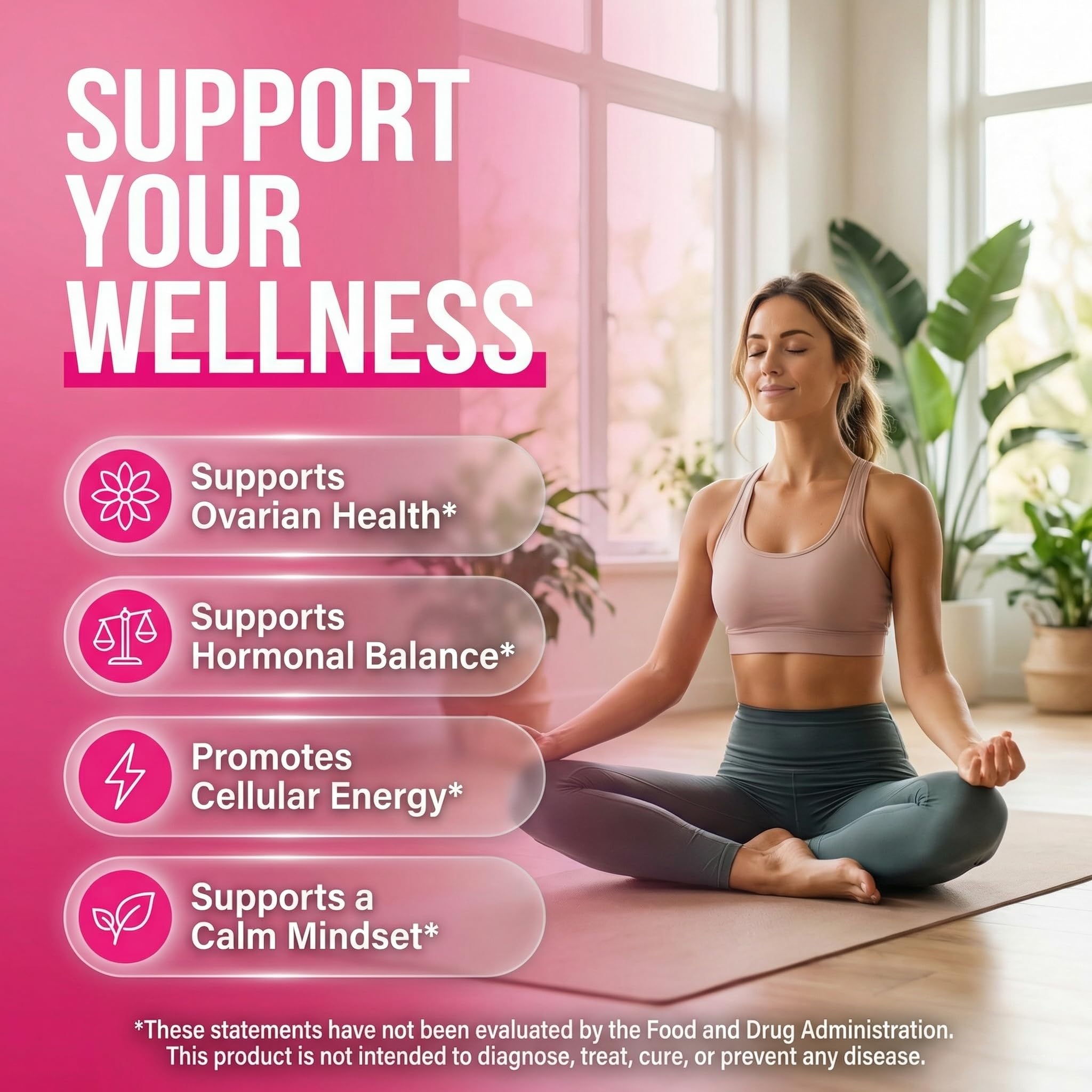 OVA Bloom Ovarian Support Gummies Myo Inositol D-Chiro Inositol Choline Flax Biotin Riboflavin Thiamin Niacin Ashwagandha DIM Maca Root Vitamin C D3 B12 Zinc 60 Count By Clean Nutra Clean Nutraceuticals buy australia supplements