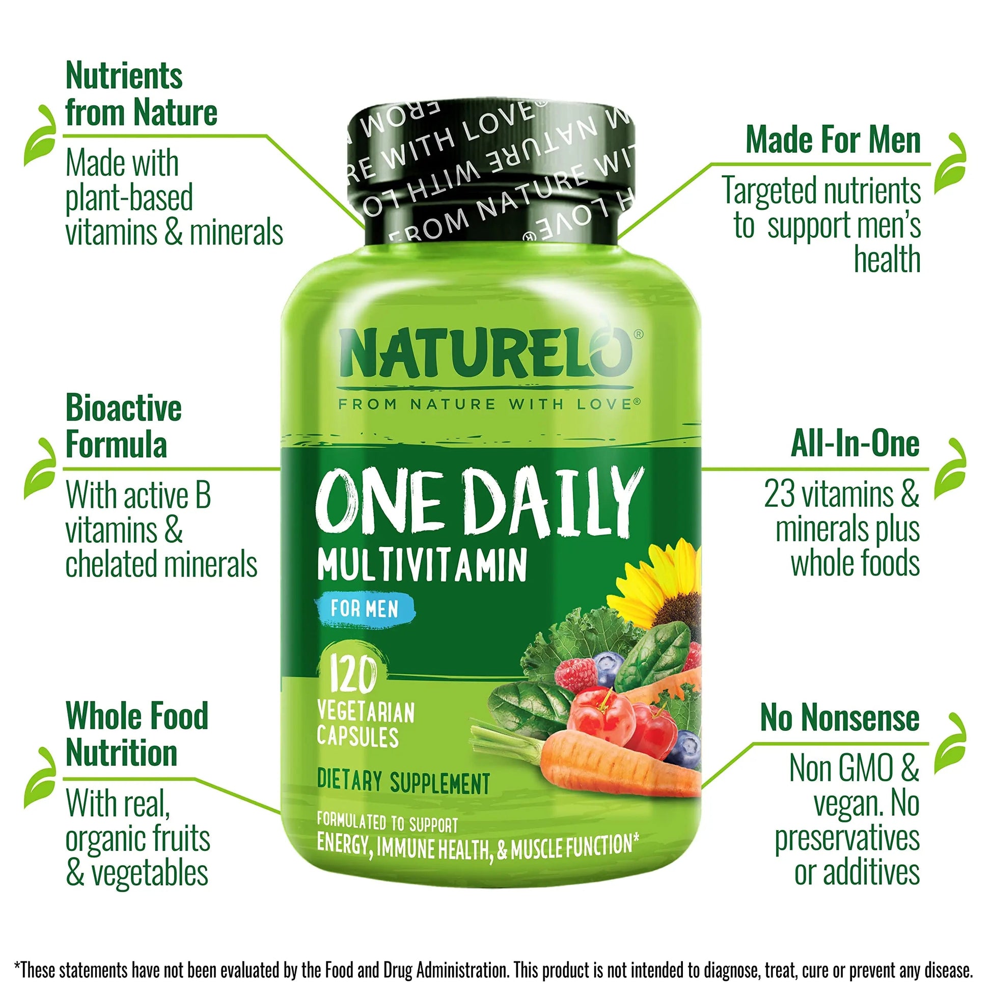 NATURELO One Daily Multivitamin for Men, 120 Vegetarian Capsules One Daily Multivitamin for Women NATURELO buy australia supplements