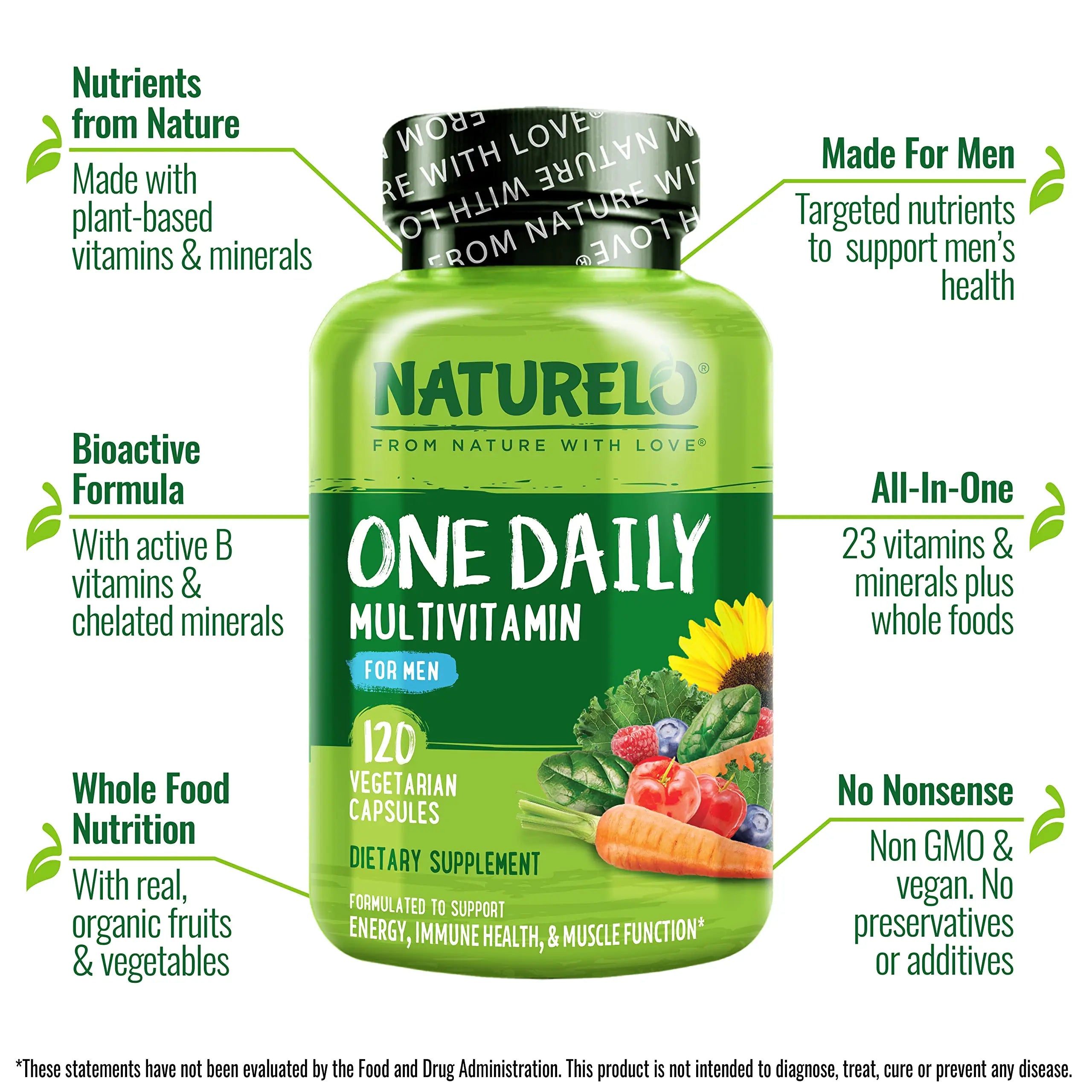 NATURELO One Daily Multivitamin for Men, 120 Vegetarian Capsules One Daily Multivitamin for Women NATURELO buy australia supplements