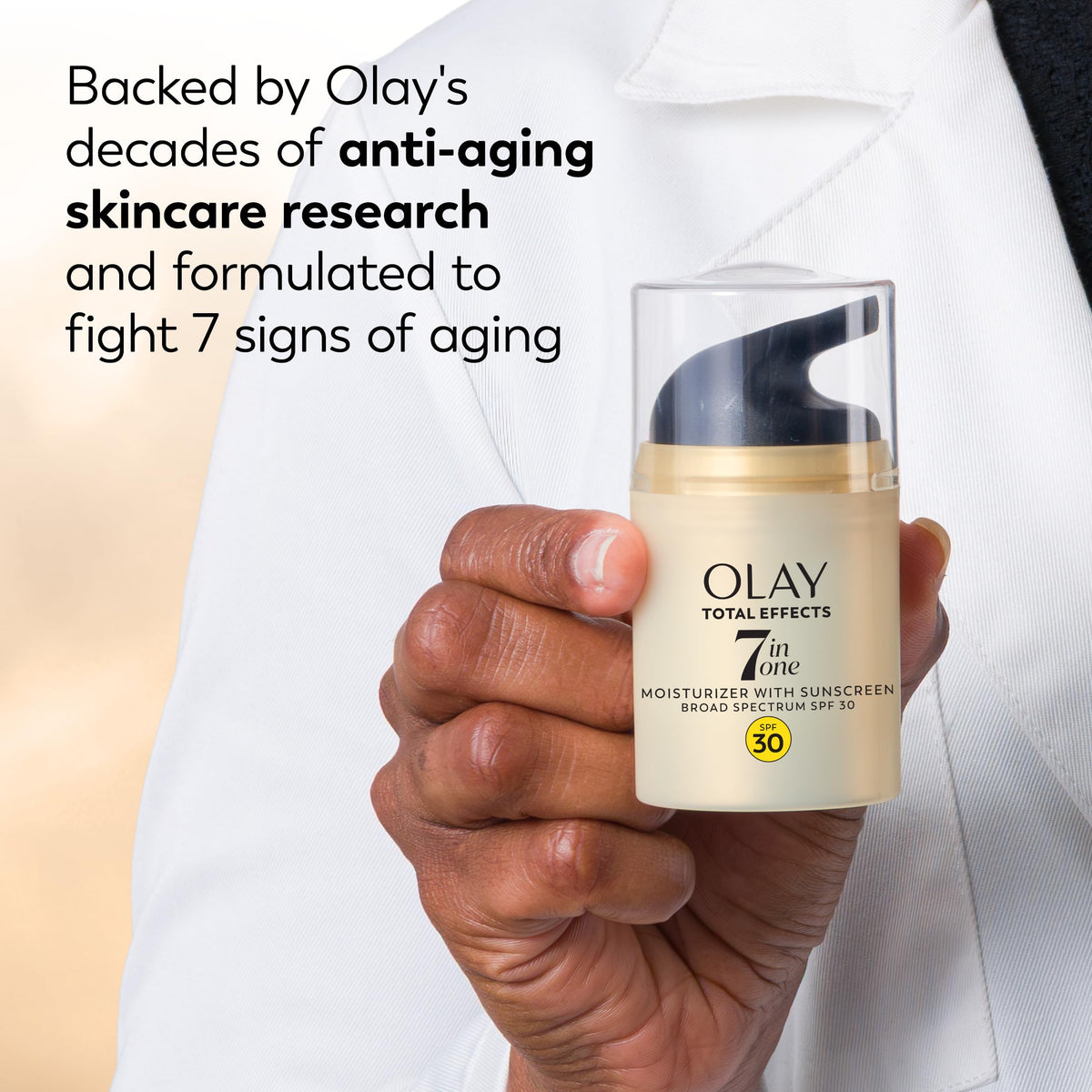 Olay Facial Moisturizing Lotion SPF 30 Total Effects for Dry Skin, 7 Benefits including Minimize Pores, Anti-Aging, 1.7 oz Olay
