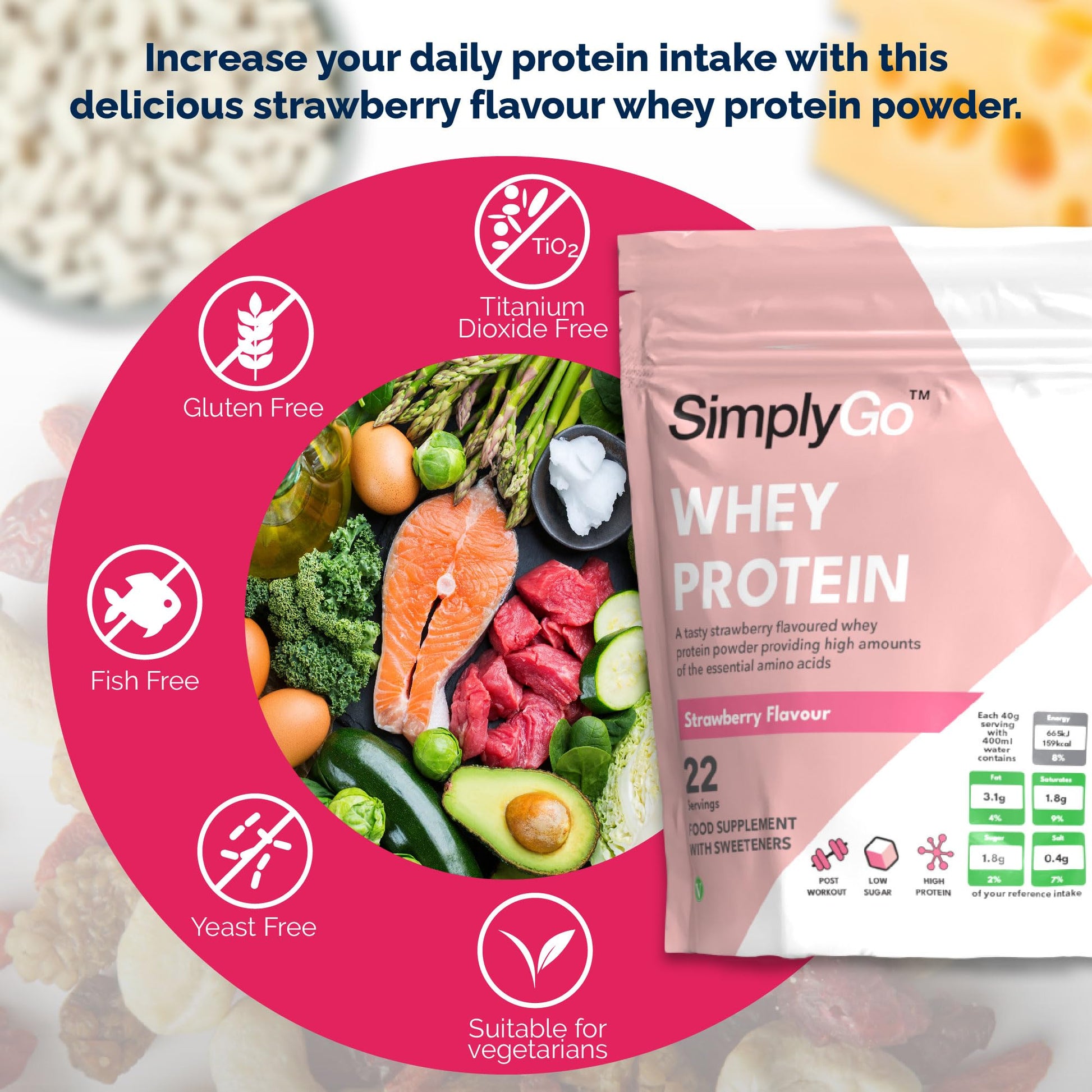 SimplyGo Whey Protein Powder | 900g | Simply Add 30g to Water, Juice or Shakes Simply Supplements buy australia supplements