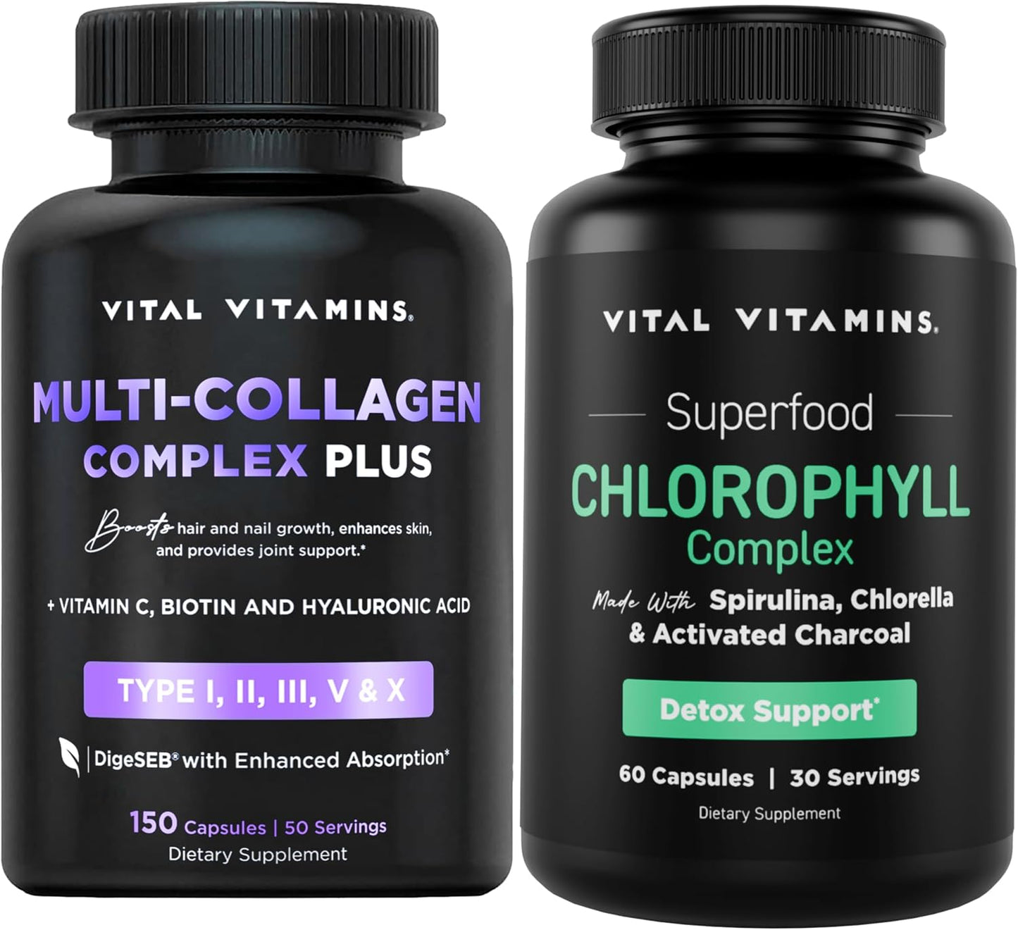 Vital Vitamins Multi Collagen Complex Plus + Chlorophyll Complex Capsules Gsupps Australia