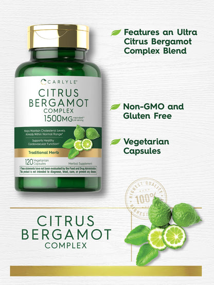 Carlyle Citrus Bergamot Supplement | Extract Complex | 120 Capsules | Non-GMO, Gluten Free Carlyle