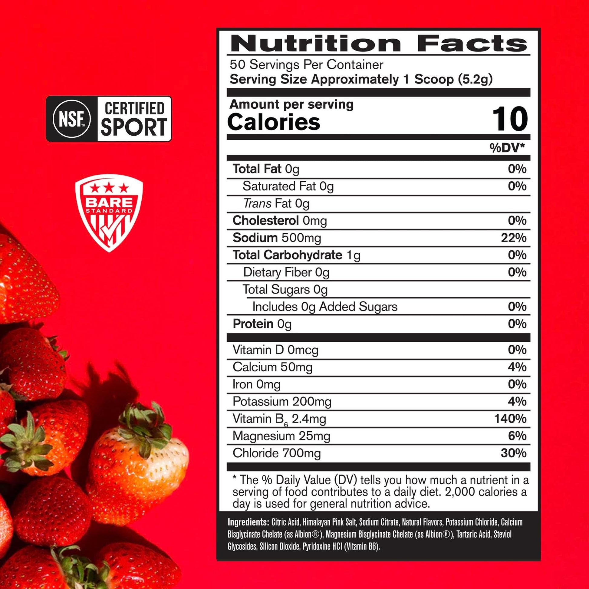 BARE PERFORMANCE NUTRITION BPN Electrolytes Hydration Drink Mix | Sugar Free Electrolyte Powder | 500mg Sodium per Serving | Naturally Sweetened | Strawberry, 50 Servings BARE PERFORMANCE NUTRITION buy australia supplements
