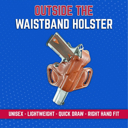 Desantis Thumb Break Mini Slide OWB Holster - Right Hand Draw, Black | Leather Holster, Fits Cocked & Locked Standard 1911 3"-5" Models from COLT, S&W, SIG SAUER, Kimber, Springfield & Others Gsupps Australia