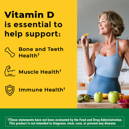 Nature Made Vitamin D3 2000 IU (50 mcg), Vitamin D Supplement for Bone, Teeth, Muscle and Immune Health Support, 250 Softgels, 250 Day Supply Nature Made