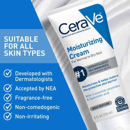 CeraVe Moisturizing Cream, Face & Body Moisturizer for Dry Skin, 19oz CeraVe