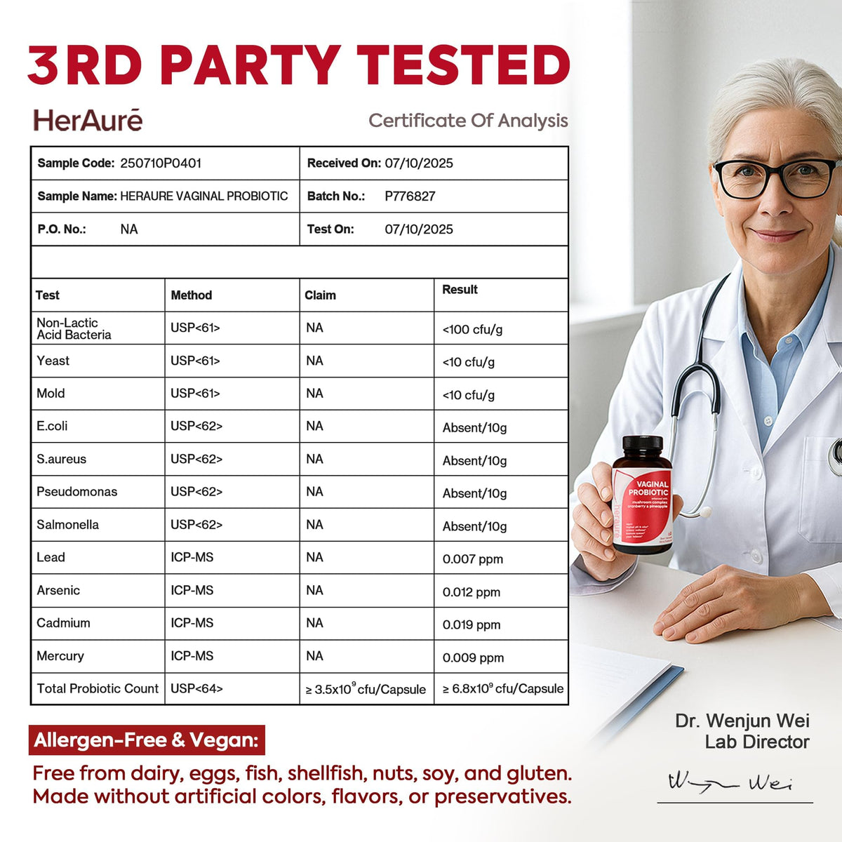 HerAure Vaginal Probiotics for Women - pH Balance, Healthy Vaginal Odor, Vaginal Flora, Yeast Balance, Women Probiotics and Prebiotics, Immune Support HerAuré
