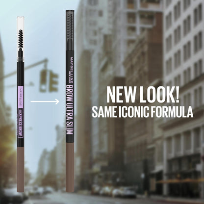 Maybelline Express Brow Ultra Slim Eyebrow Makeup, Brow Pencil with Precision Tip and Spoolie for Defined Eyebrows, Medium Brown, 1 Count (Packaging May Vary) MAYBELLINE