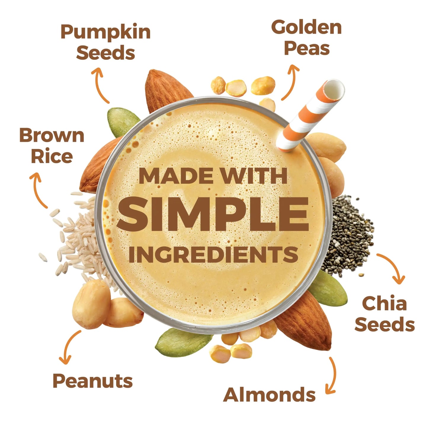 Orgain Organic Simple Vegan Protein Powder, Peanut Butter - 20g Plant Based Protein, With less Ingredients, No Artificial Sweeteners, Gluten Free, No Dairy or Lactose, 1.25 lb (Packaging May Vary) Orgain