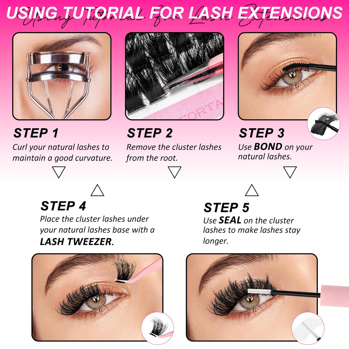 MilyBest Lash Clusters Kit 100D with Spikes, 13-19mm Manga Lashes MilyBest