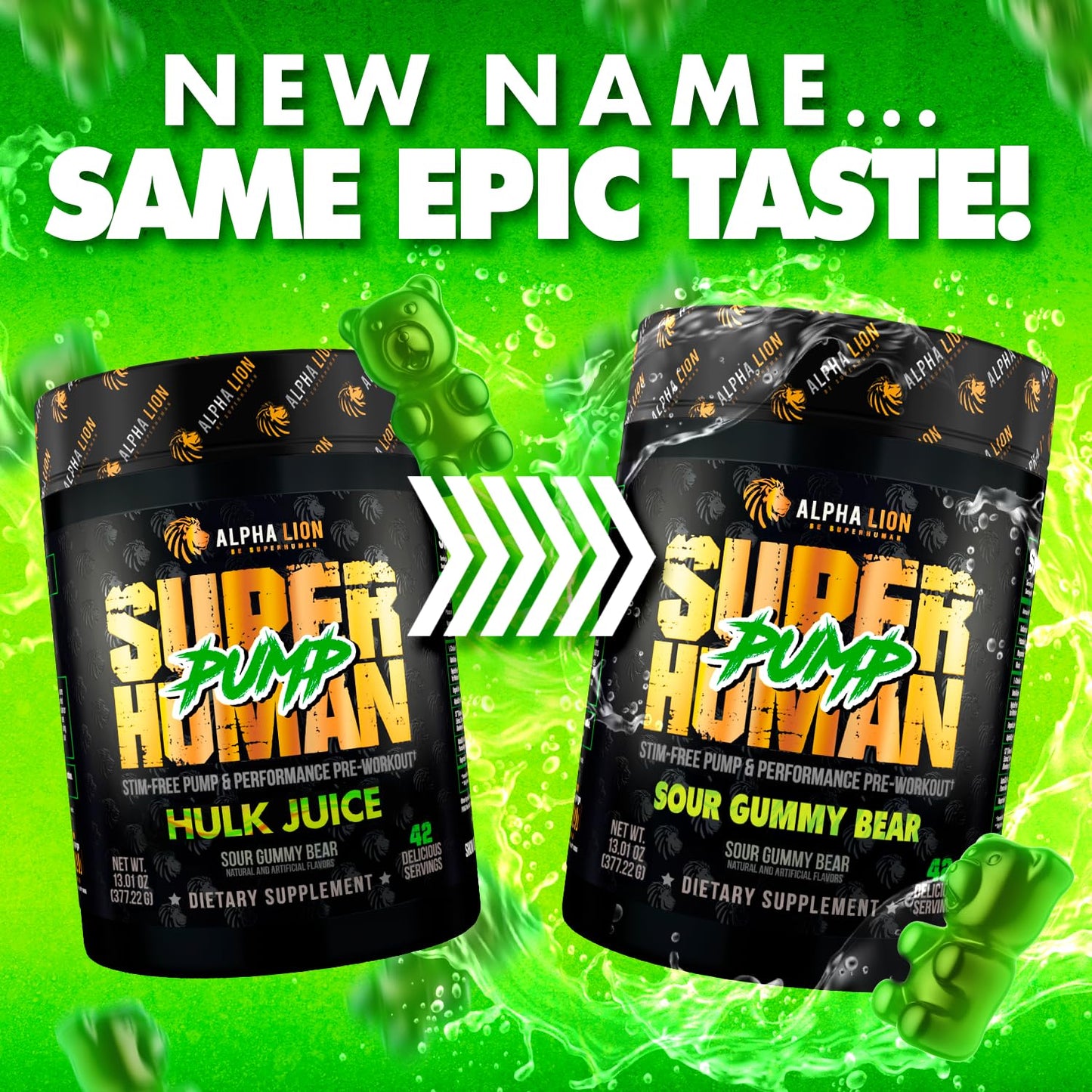 ALPHA LION Superhuman Pump Pre Workout Powder, Nootropic Caffeine & Stim Free Preworkout Supplement, Nitric Oxide Booster, Muscle Gainer, Energy & Focus (42 Servings, Mango Veiniac Flavor)