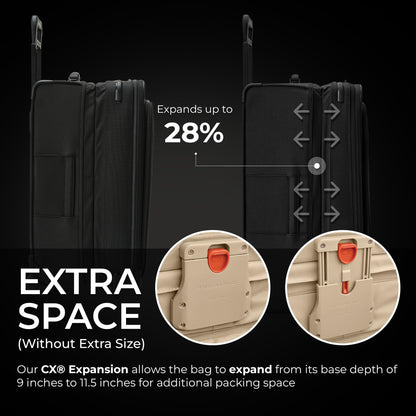 Briggs & Riley Essential 22" 2-Wheel Expandable Carry On - Luggage for Travel, Suitcases with Wheels, Softside Rolling Bag for Men & Women, Self-Repairing Zipper - Baseline Collection, Black Gsupps Australia