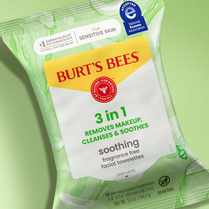 Burt's Bees Soothing Fragrance Free Facial Towelettes, 30 ct., Burt's Bees