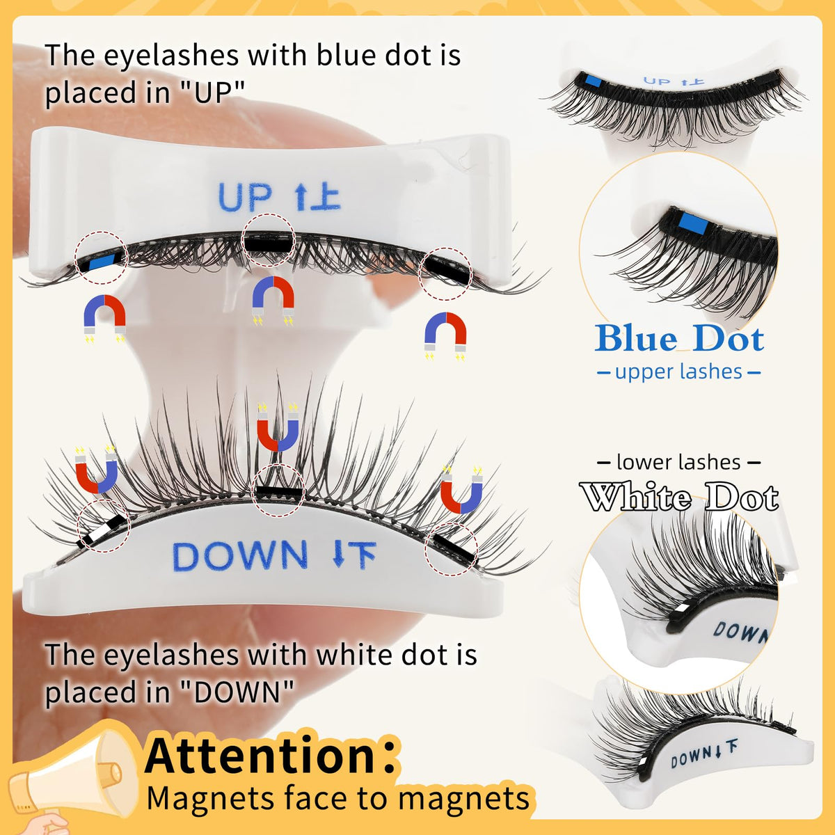 QUEWEL Magnetic Eyelashes Reusable Magnetic Eyelashes with Applicator(A13) QUEWEL