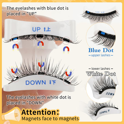 QUEWEL Magnetic Eyelashes Reusable Magnetic Eyelashes with Applicator(A13) QUEWEL