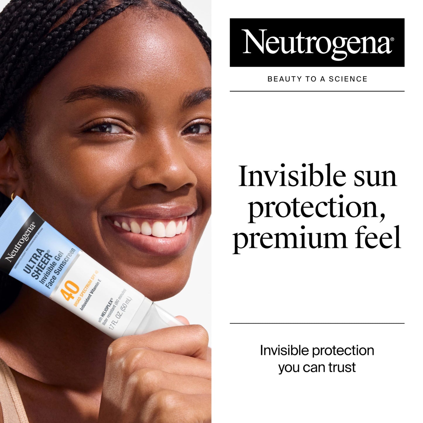 Neutrogena Ultra Sheer Invisible Gel Face Sunscreen SPF 40, Facial Sunscreen & Moisturizer Neutrogena