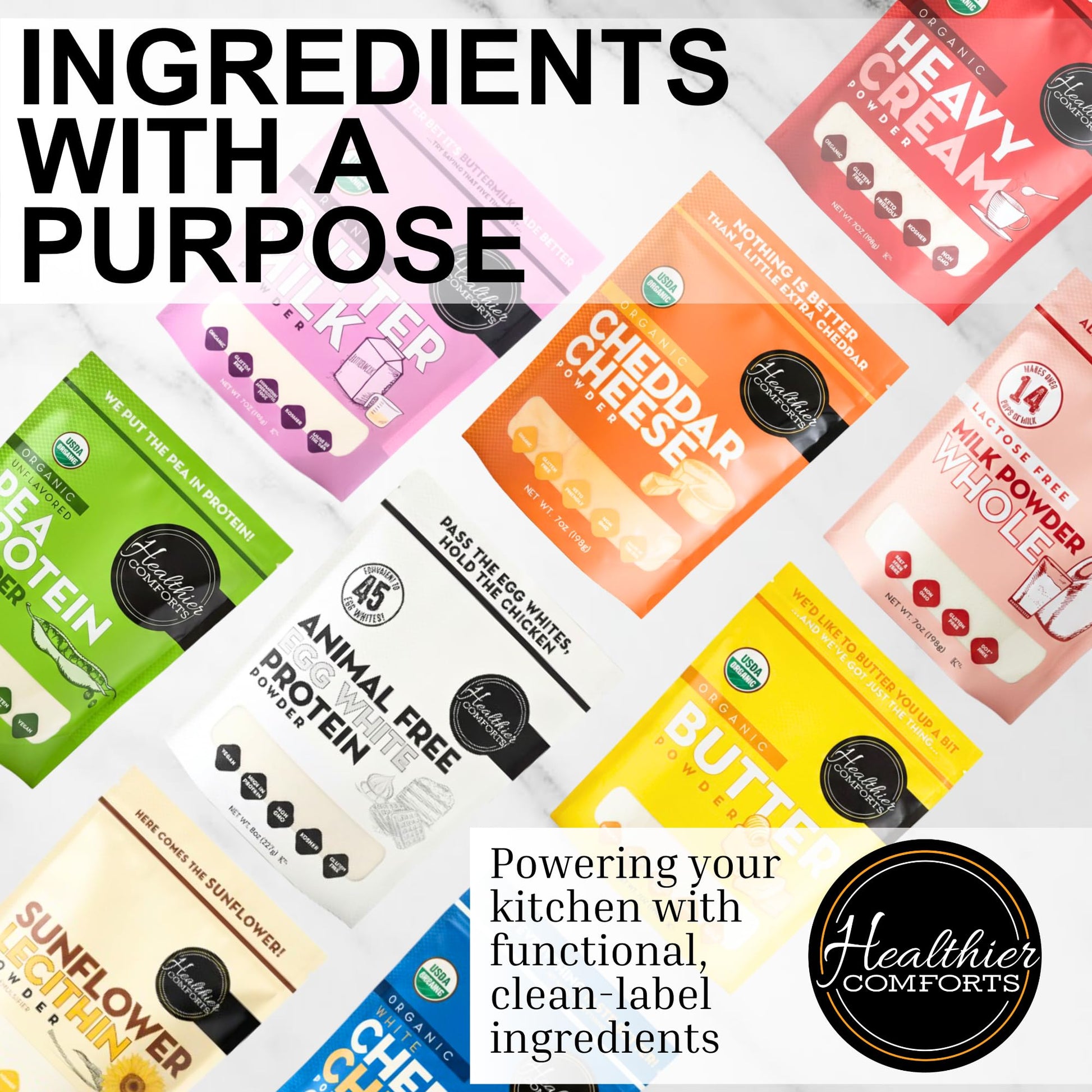 Healthier Comforts Animal-Free Egg White Protein Powder | Make Vegan Egg Omelets, Angel Food Cake, Meringue, Protein Shakes | Whips and Binds Just Like Traditional Egg Whites (8 oz) Healthier Comforts buy australia supplements