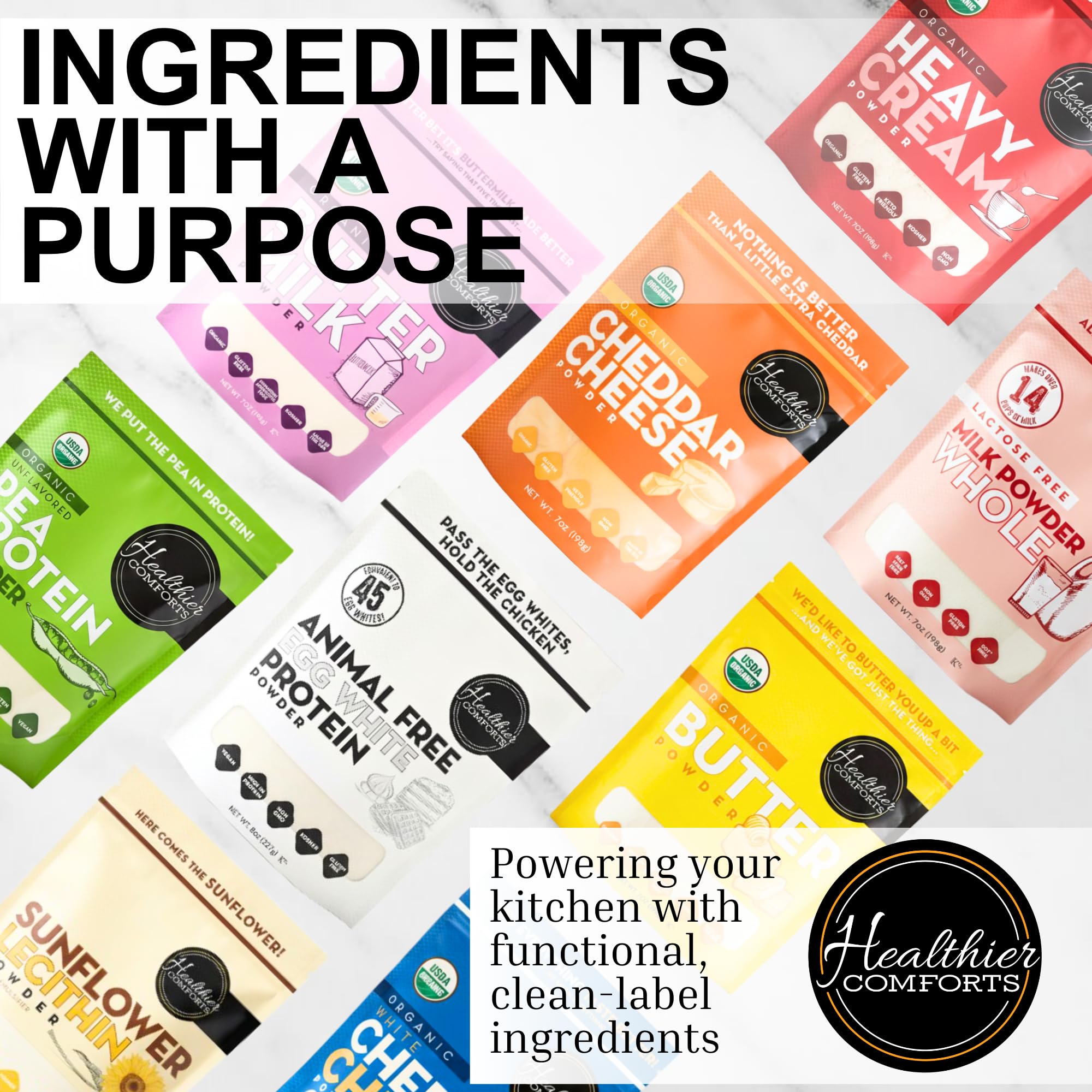 Healthier Comforts Animal-Free Egg White Protein Powder | Make Vegan Egg Omelets, Angel Food Cake, Meringue, Protein Shakes | Whips and Binds Just Like Traditional Egg Whites (8 oz) Healthier Comforts buy australia supplements