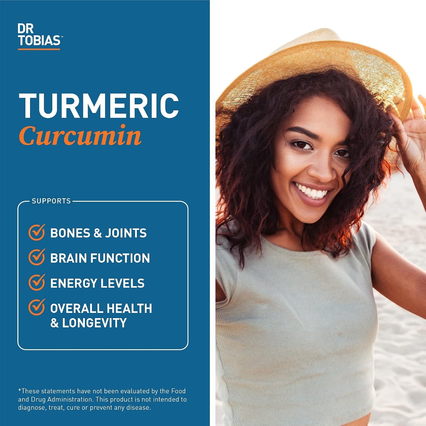 Dr. Tobias Adult Multivitamin & Turmeric Curcumin, Energy, Immune Health, Bone & Joint Support, Vegan, Non-GMO
